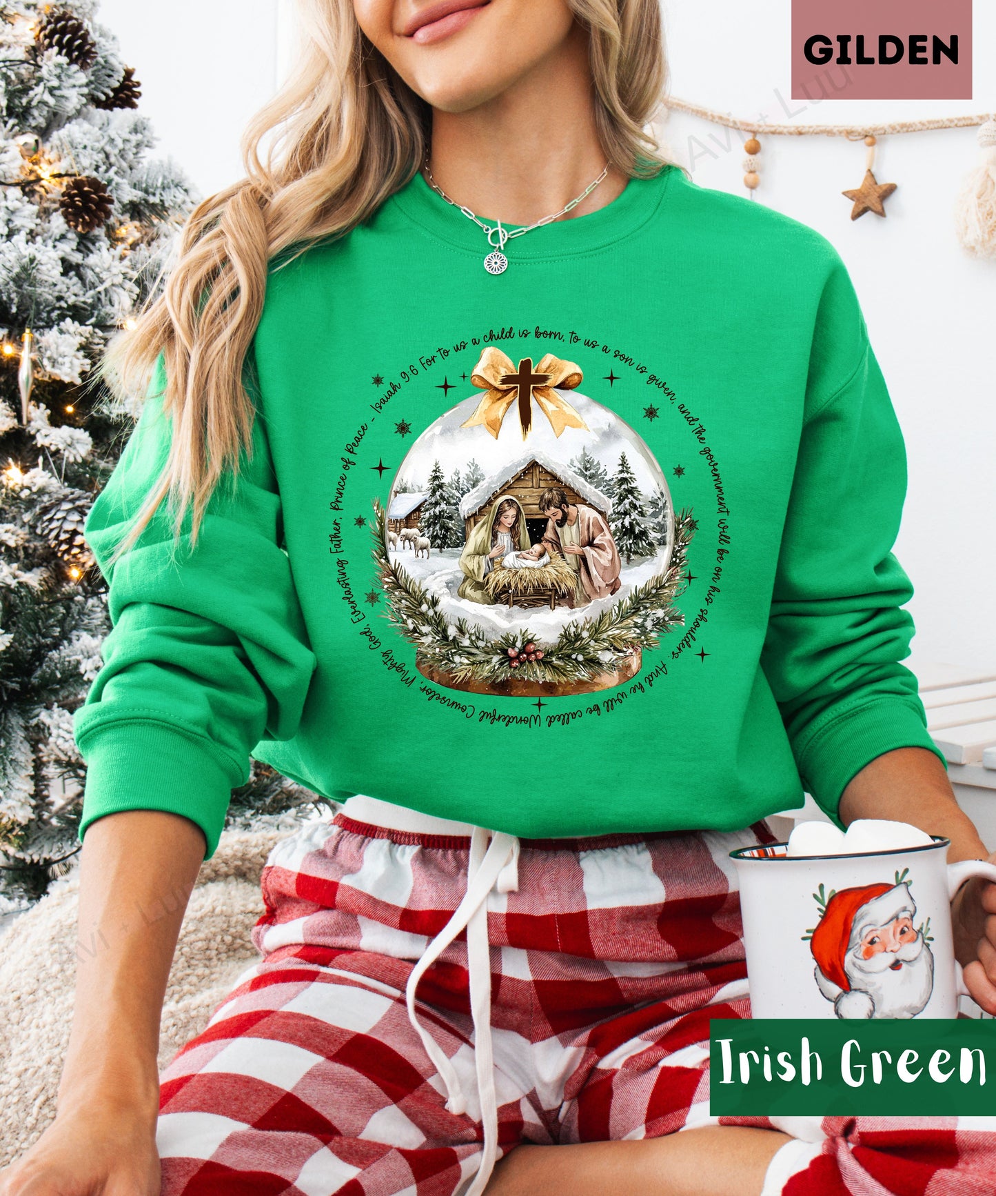 Jesus Snowglabe | Gilden Unisex Sweatshirt