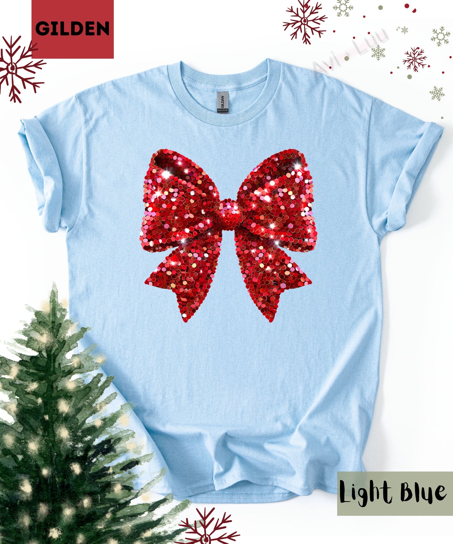 Red Bow | Gilden Unisex T-Shirt