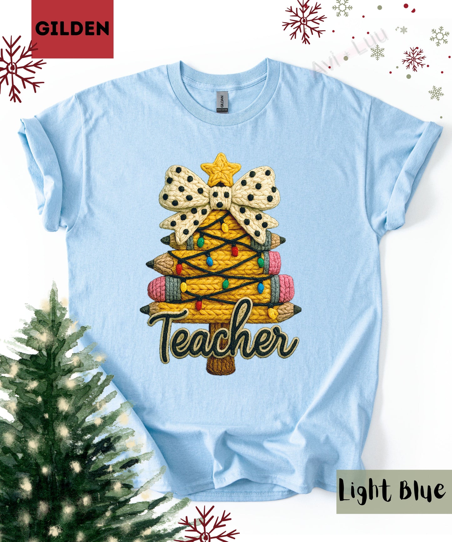 Teacher Pencil Tree | Gilden Unisex T-Shirt