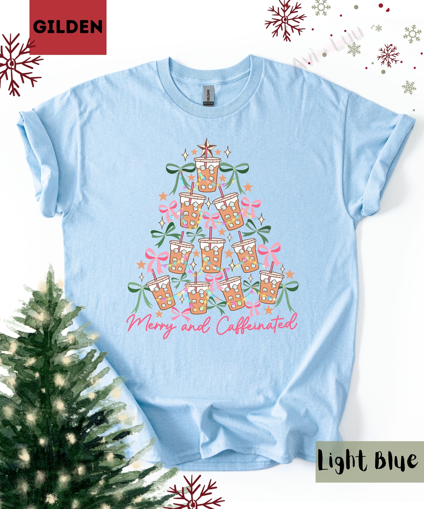 Merry And Caffinated | Gilden Unisex T-Shirt