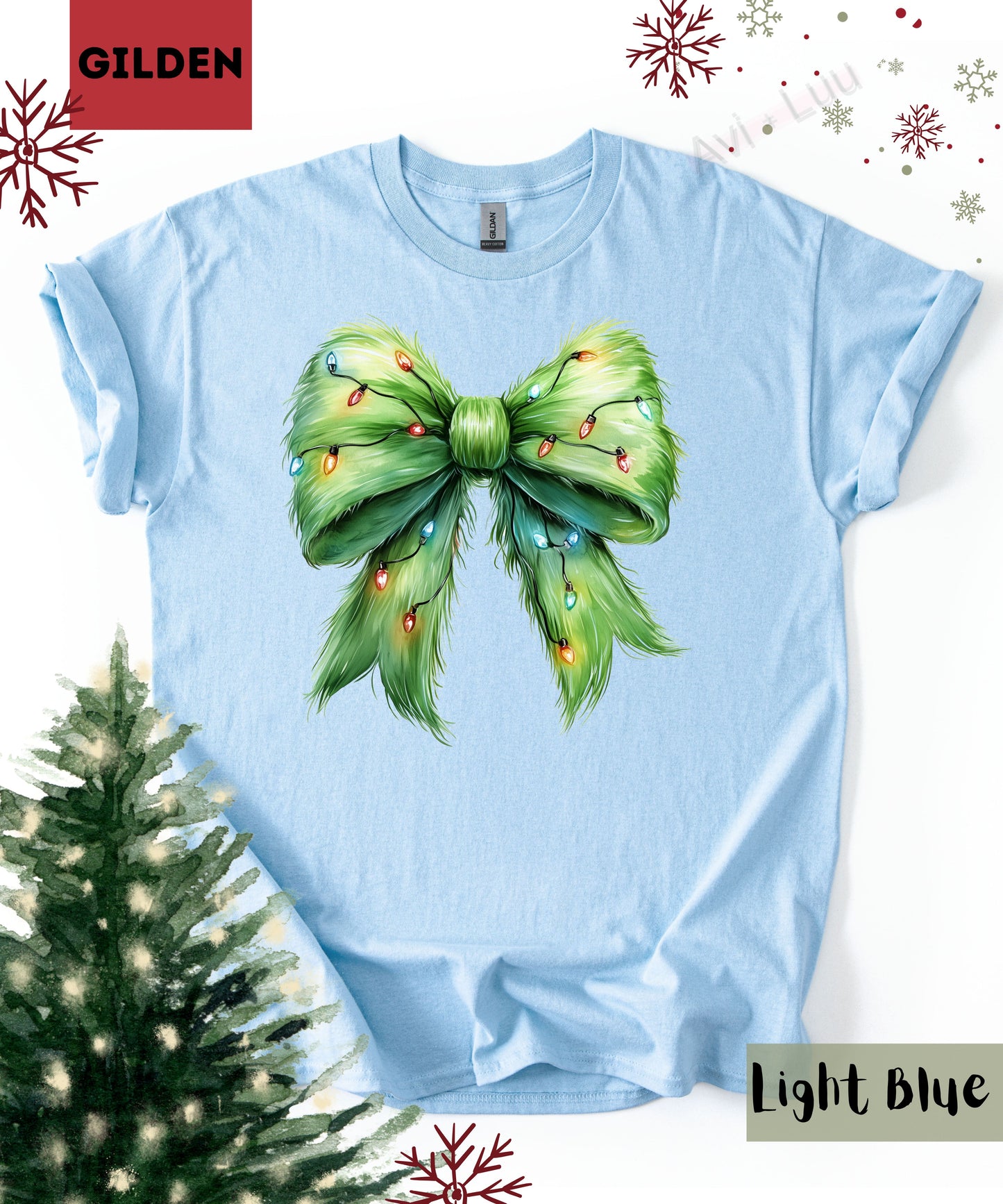Grinch Bow | Gilden Unisex T-Shirt