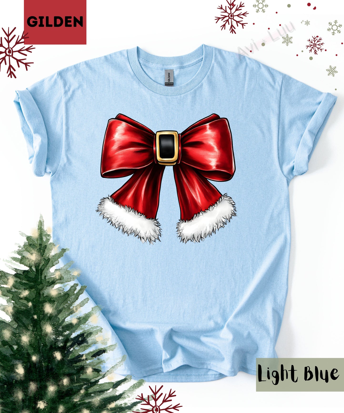 Santa Bow | Gilden Unisex T-Shirt