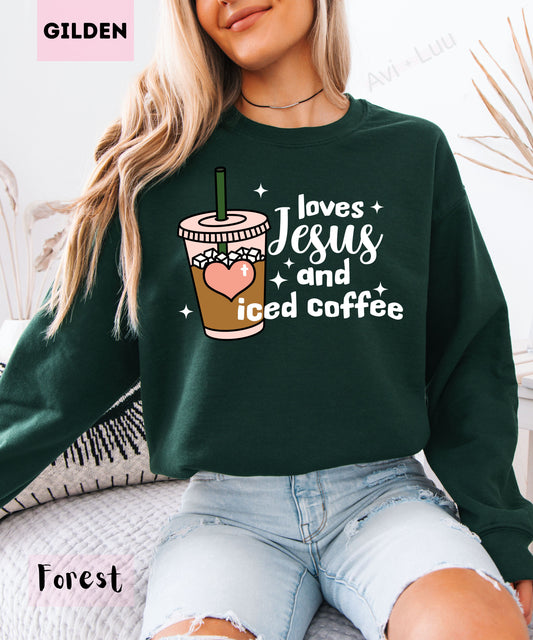 Love Jesus And Iced Coffee | Gilden Unisex Sweatshirt