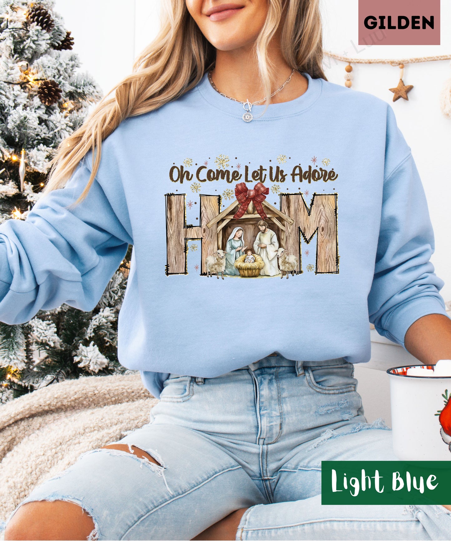 Oh Come Let Us Adore Him | Gilden Unisex Sweatshirt