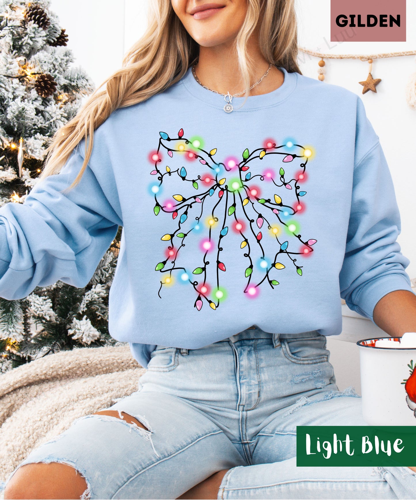 Light Bulb Bow | Gilden Unisex Sweatshirt