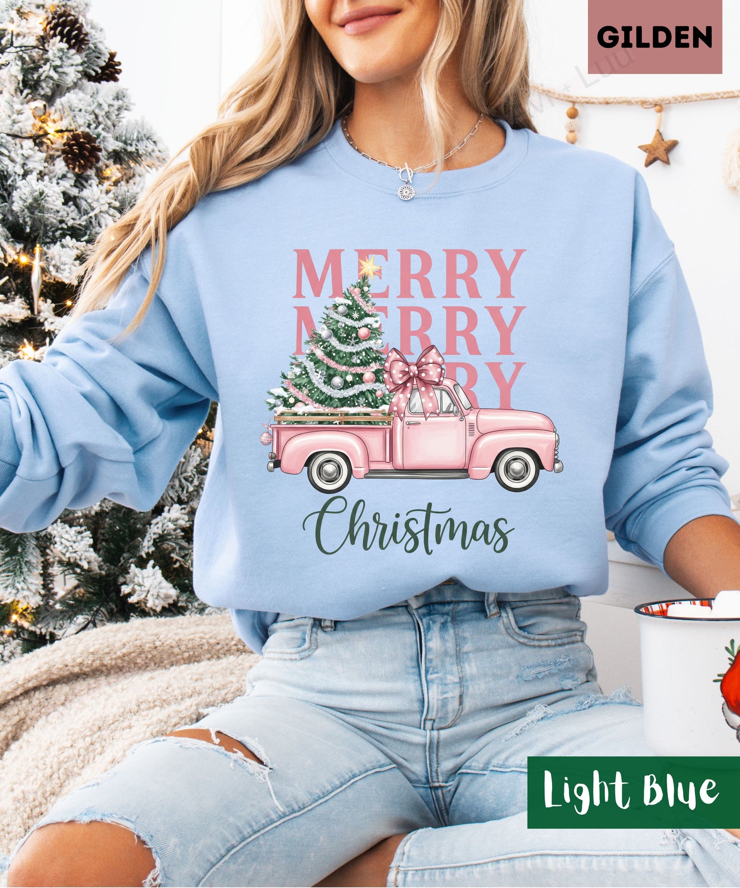 Merry Truck | Gilden Unisex Sweatshirt