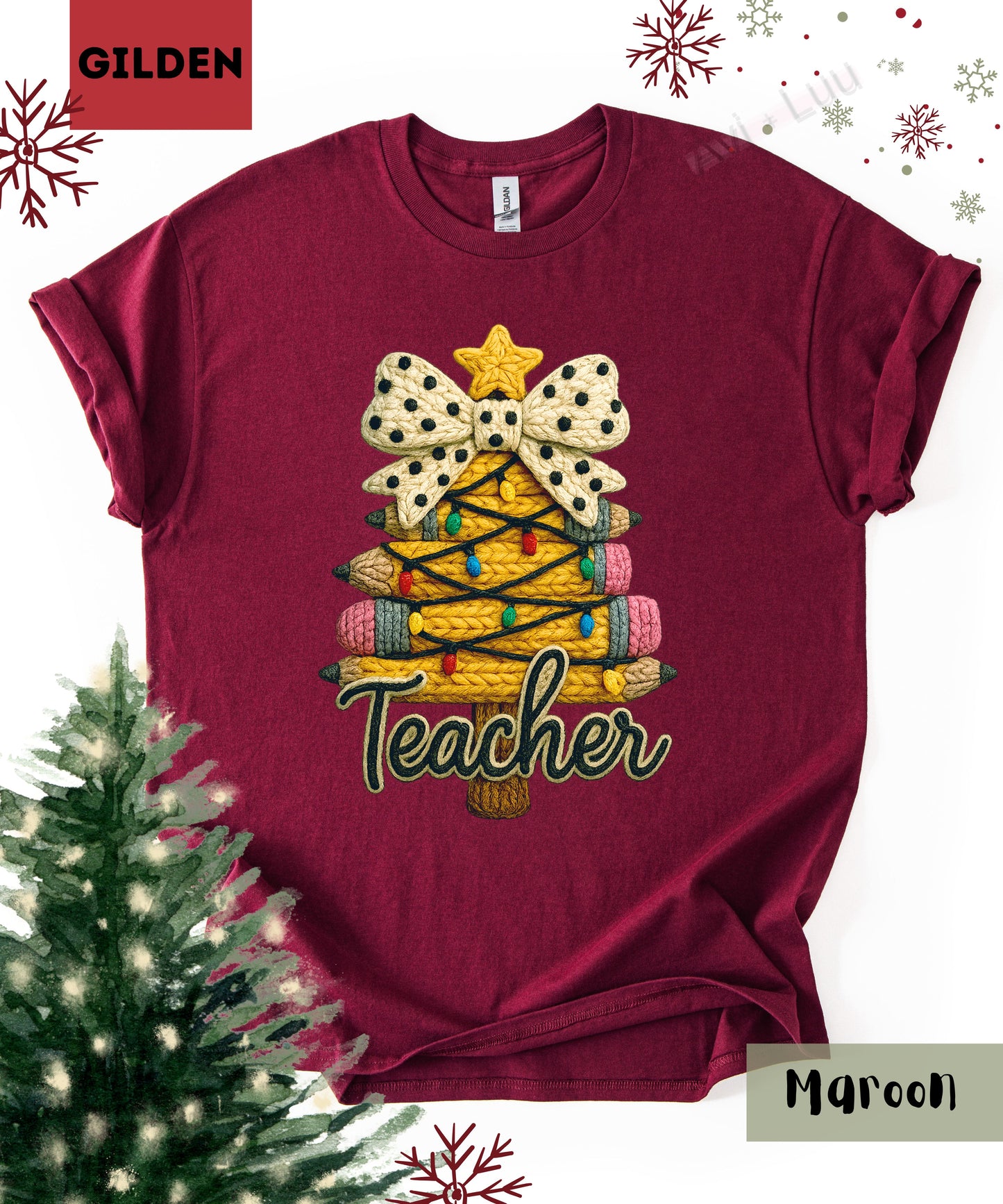 Teacher Pencil Tree | Gilden Unisex T-Shirt
