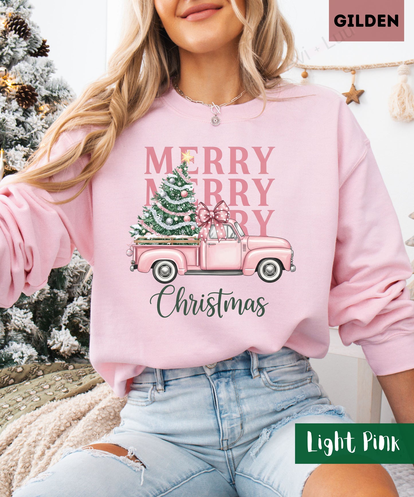 Merry Truck | Gilden Unisex Sweatshirt