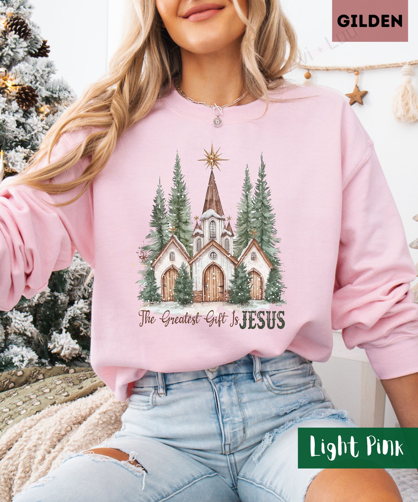 Greatest Gift Jesus Church | Gilden Unisex Sweatshirt