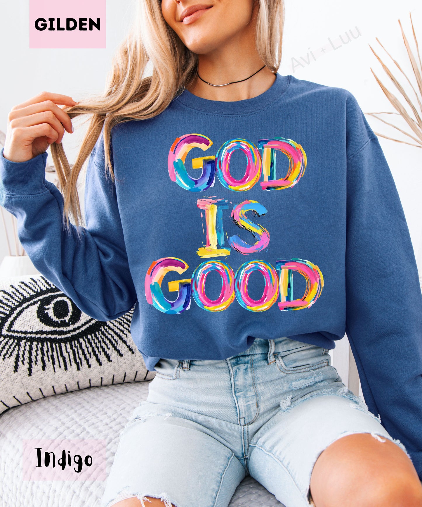God Is Good Colorful | Gilden Unisex Sweatshirt