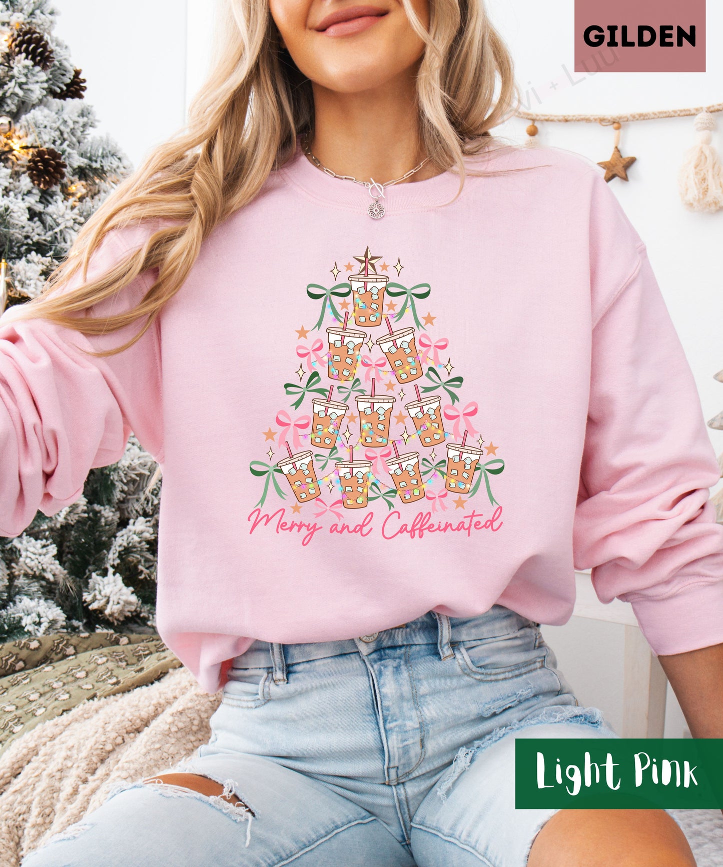 Merry And Caffeinated | Gilden Unisex Sweatshirt