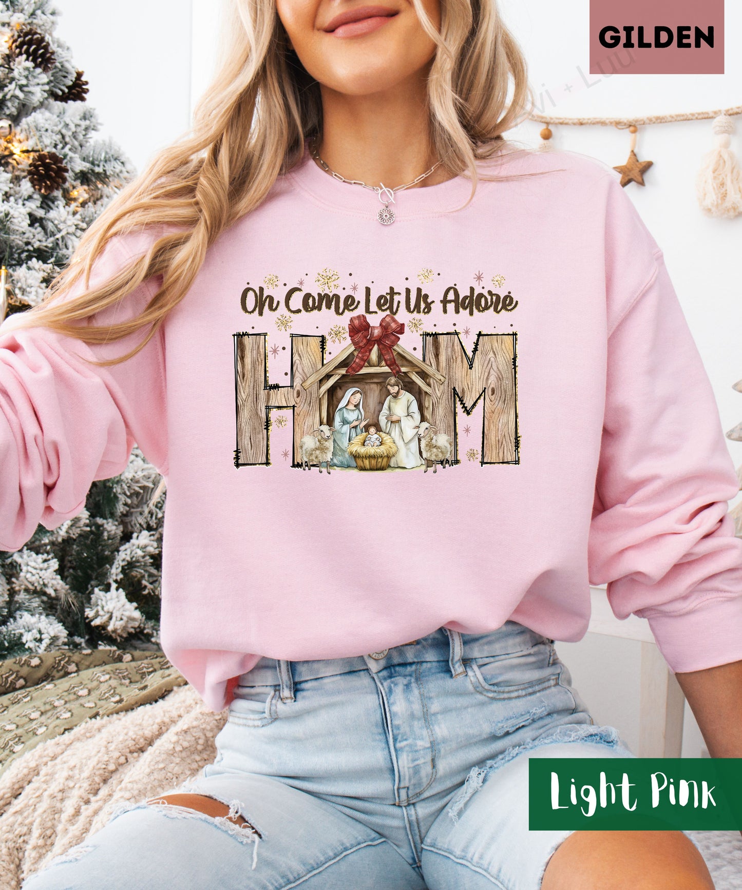 Oh Come Let Us Adore Him | Gilden Unisex Sweatshirt