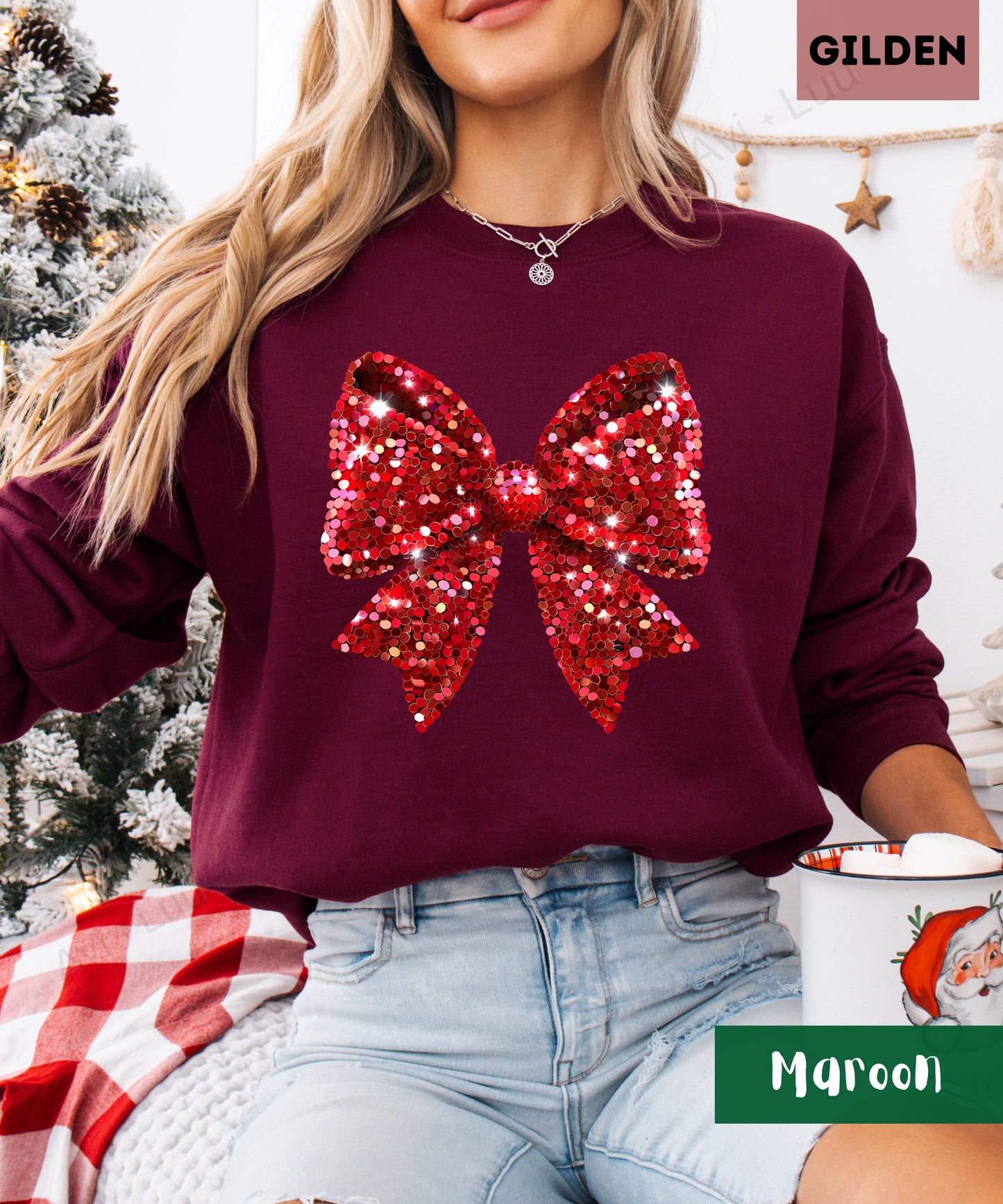 Glitter Bow | Gilden Unisex Sweatshirt
