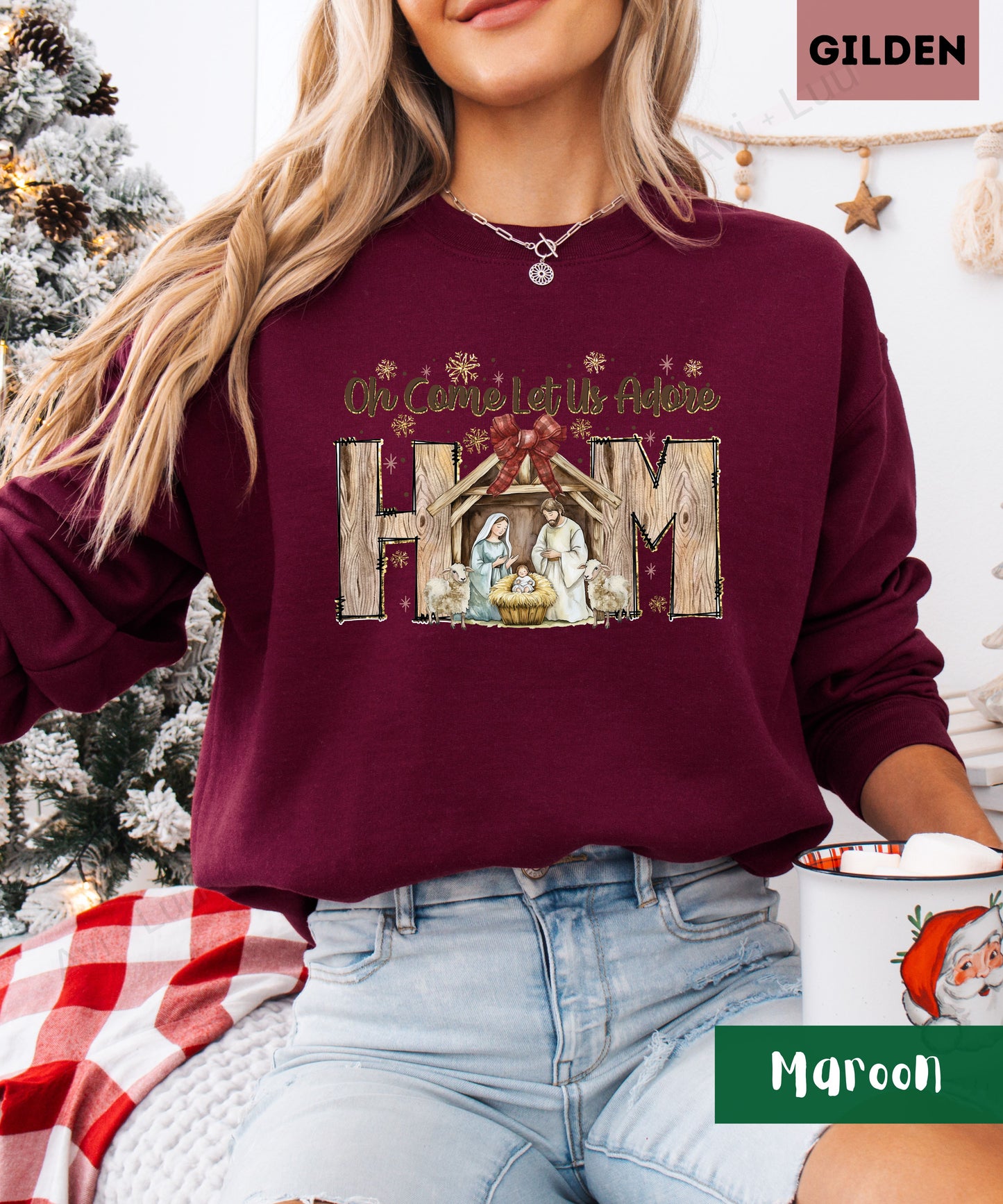 Oh Come Let Us Adore Him | Gilden Unisex Sweatshirt