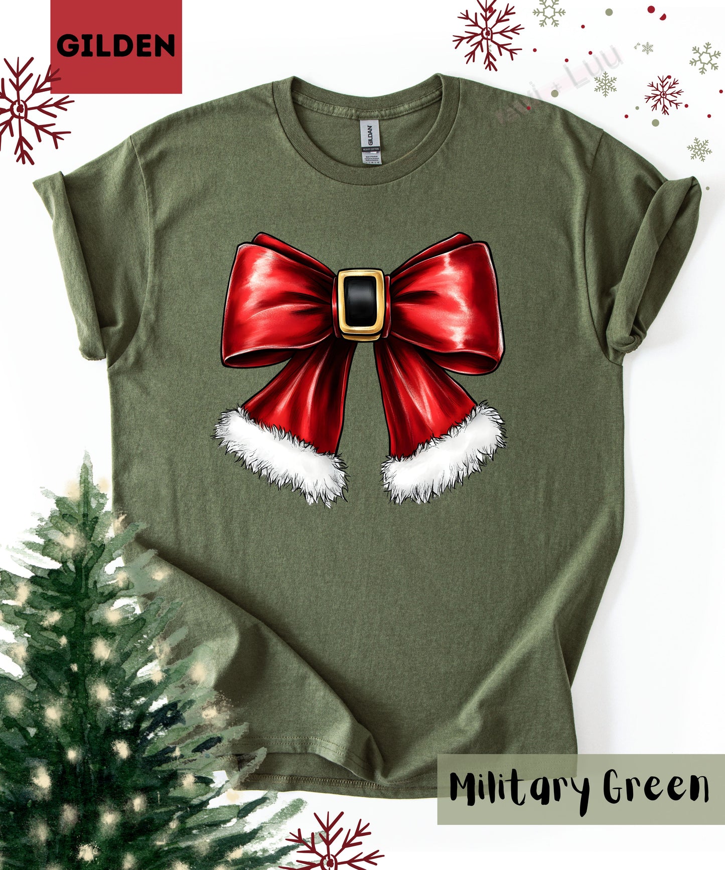 Santa Bow | Gilden Unisex T-Shirt