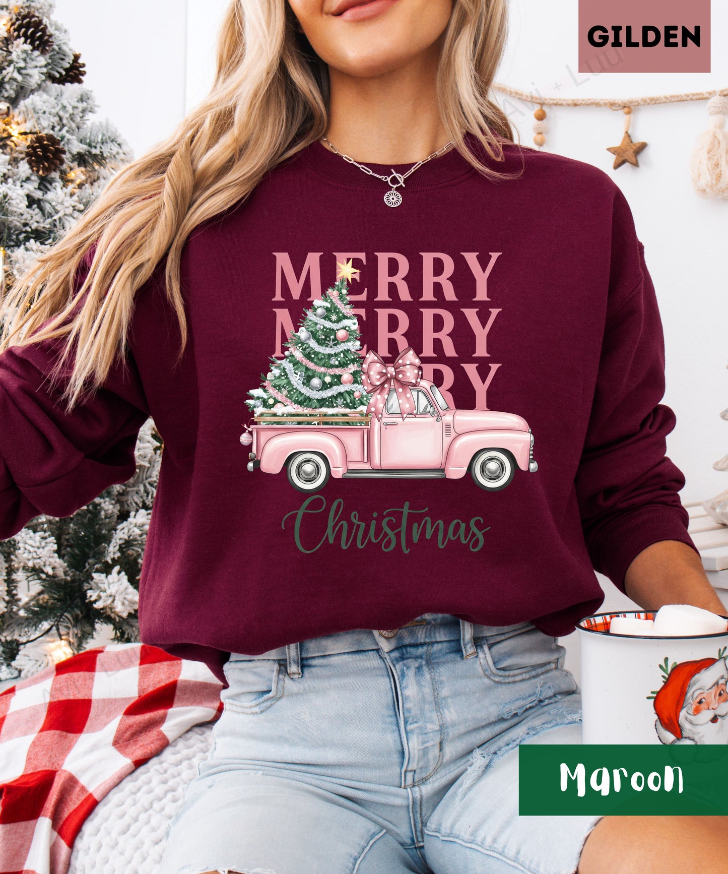 Merry Truck | Gilden Unisex Sweatshirt