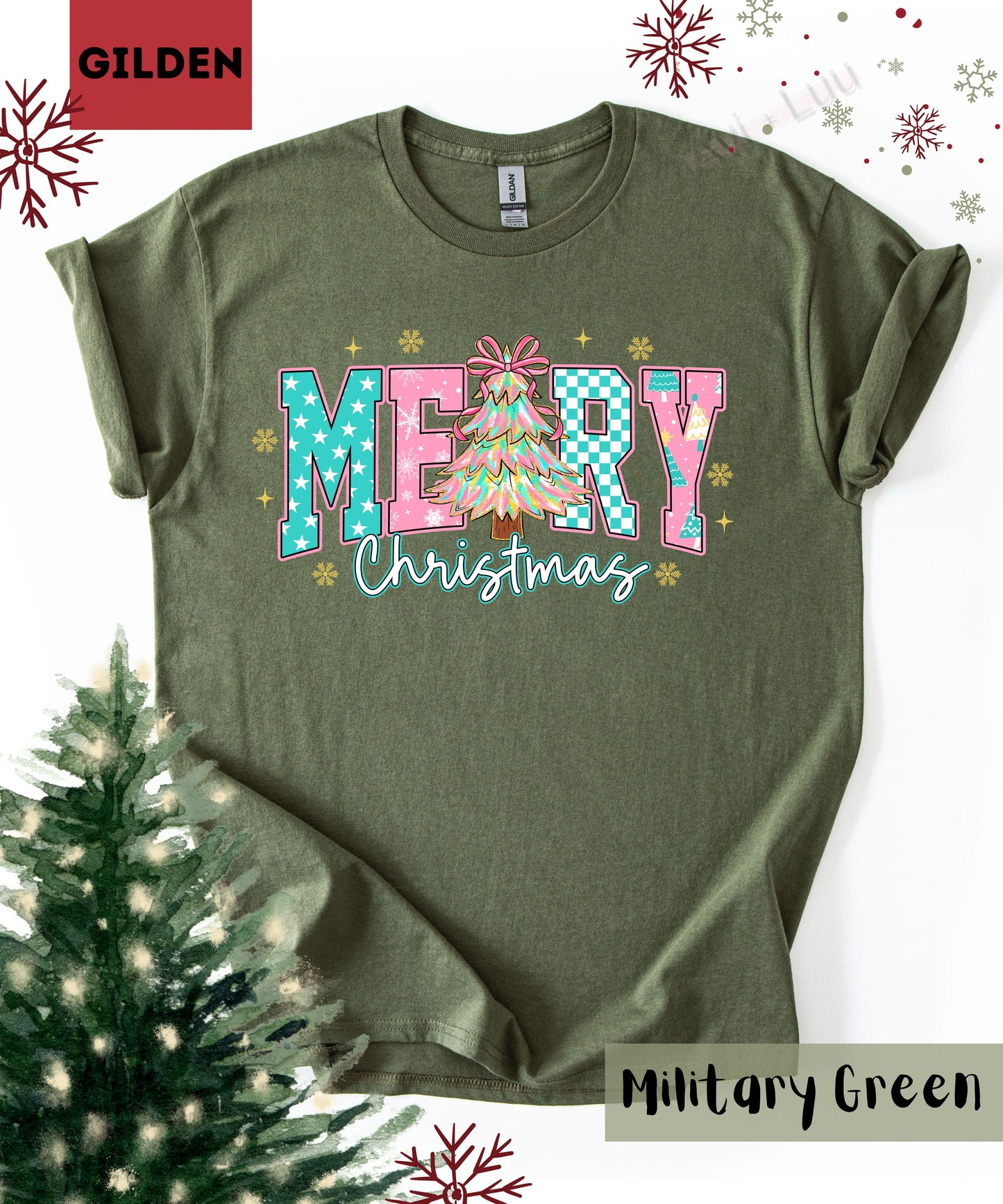 Merry Christmas Pink | Gilden Unisex T-Shirt