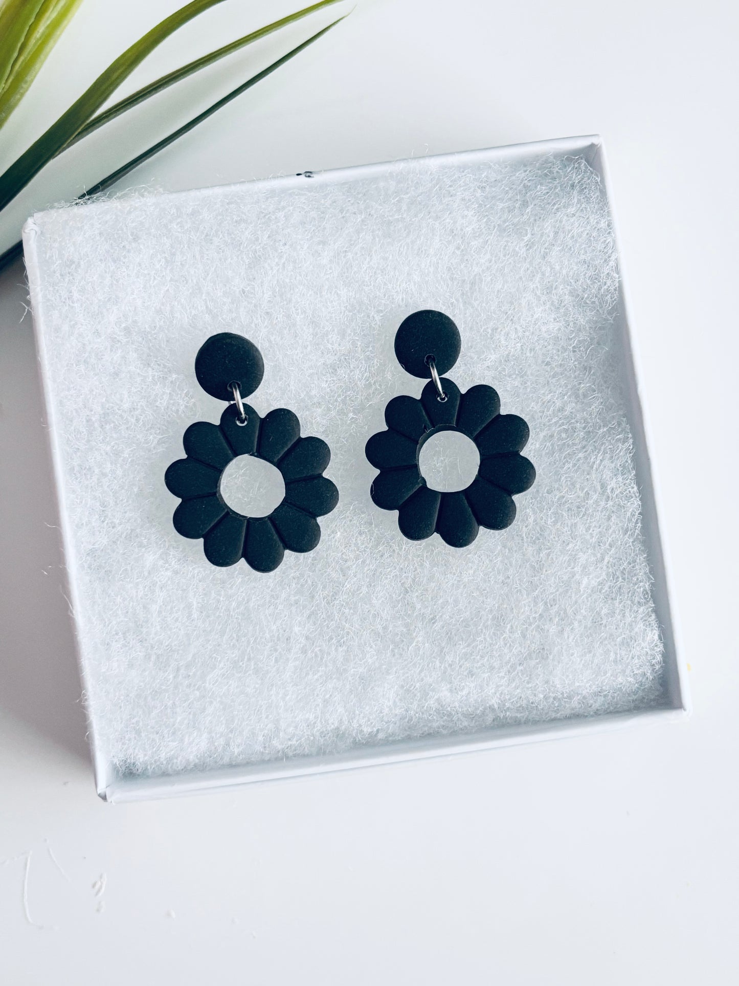 Black Circle Dangles