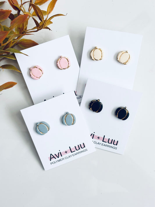 Gold Foil Pumpkin Studs