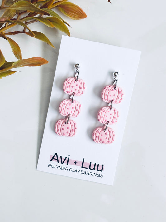 Polkadot Pink Pumpkin Dangle
