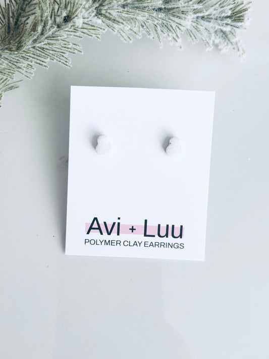 Mini Glitter Snowman Studs