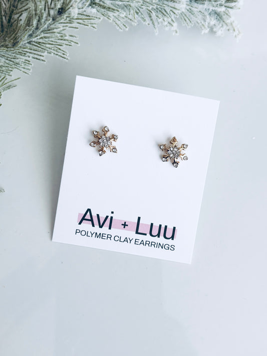 Gold Metal Snowflakes CZ