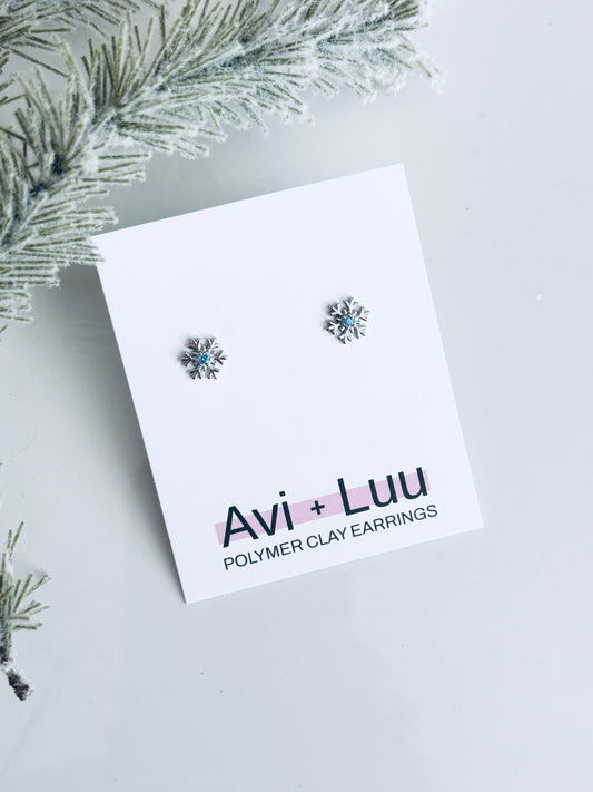 Mini Metal Snowflake Studs
