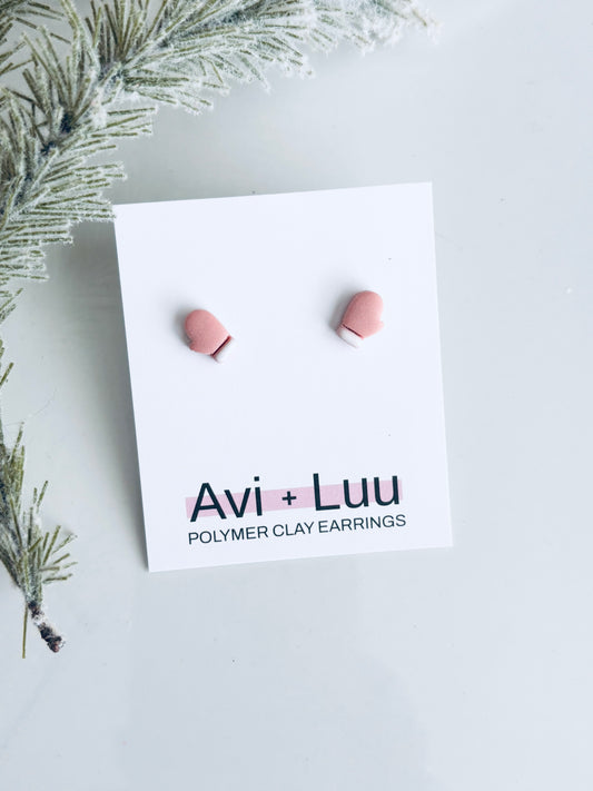 Pink Mitton Studs