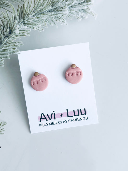 Pink Ornament Studs