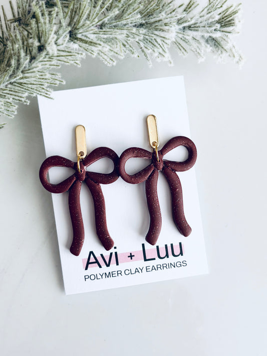 Dark Red Bow Dangle