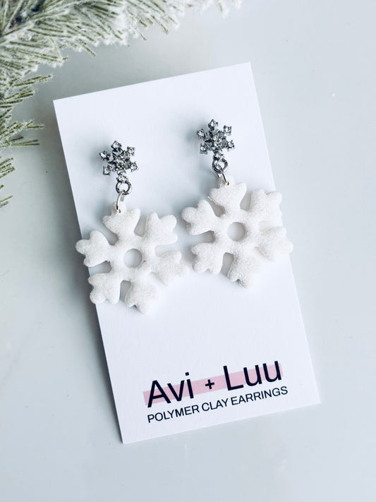 White Snowflake Dangle CZ