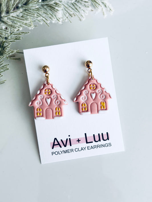 Pink Gingerbread house Dangle