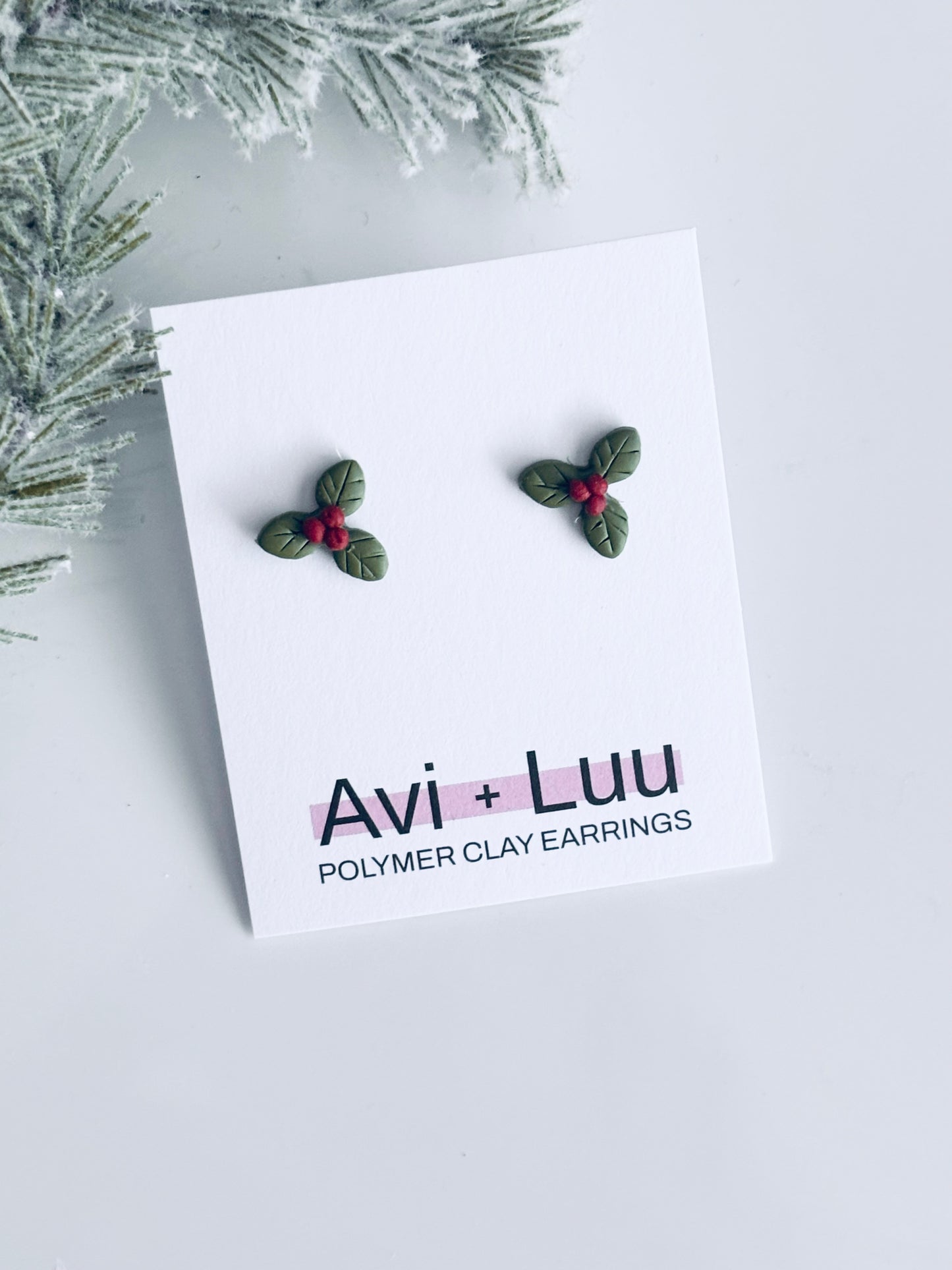 Holly Berry Studs