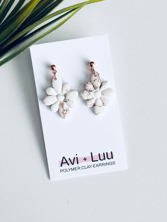 Rose Gold Flower Dangles