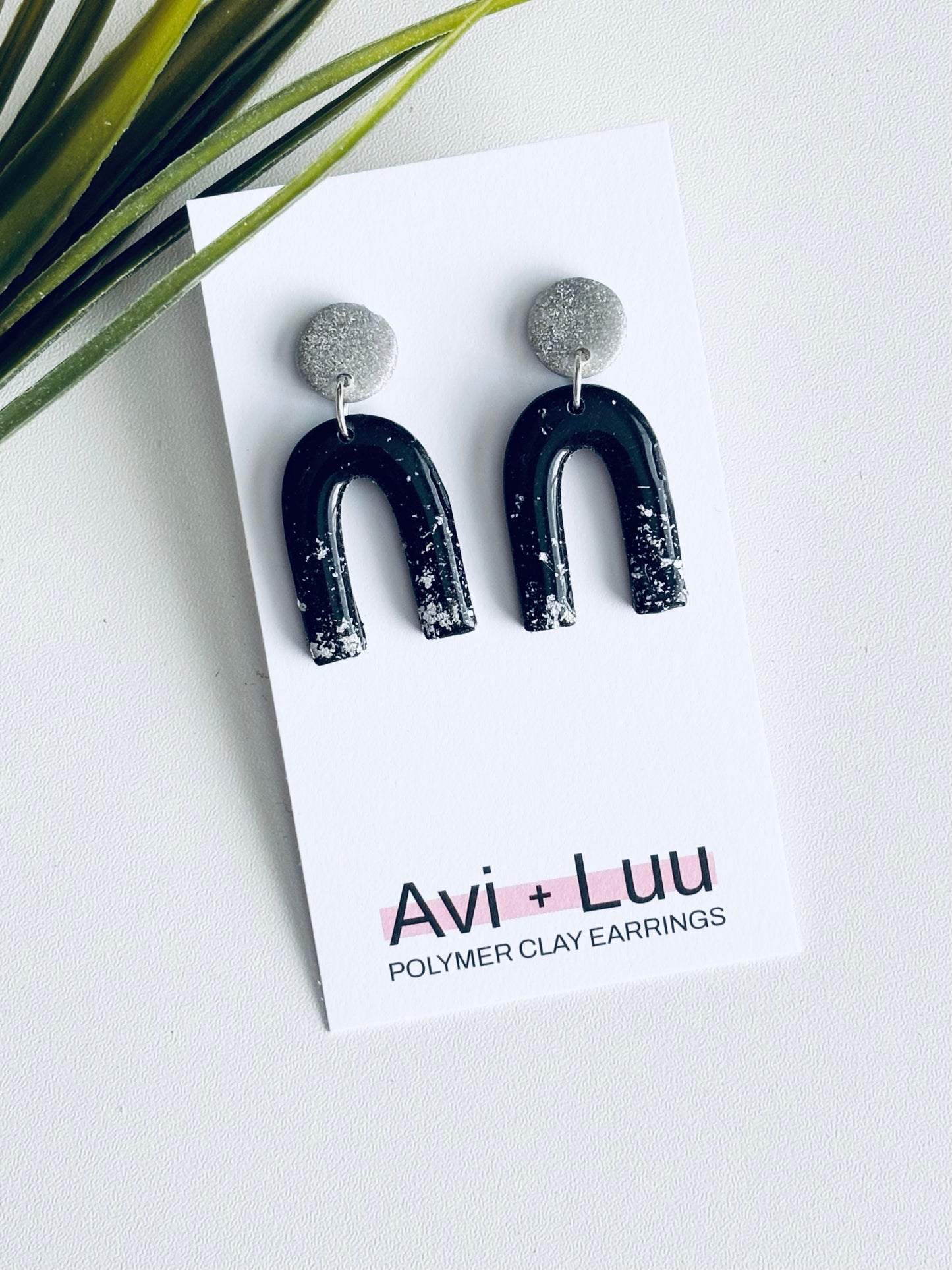 Black + Silver Arches Dangles