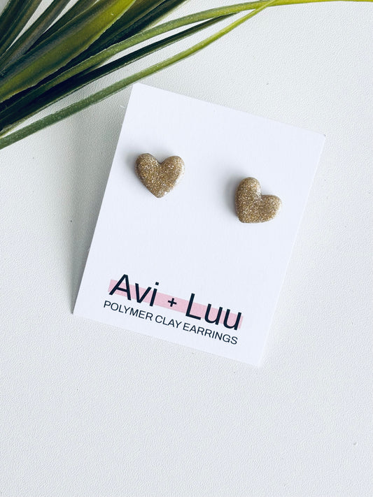 Gold Heart Studs
