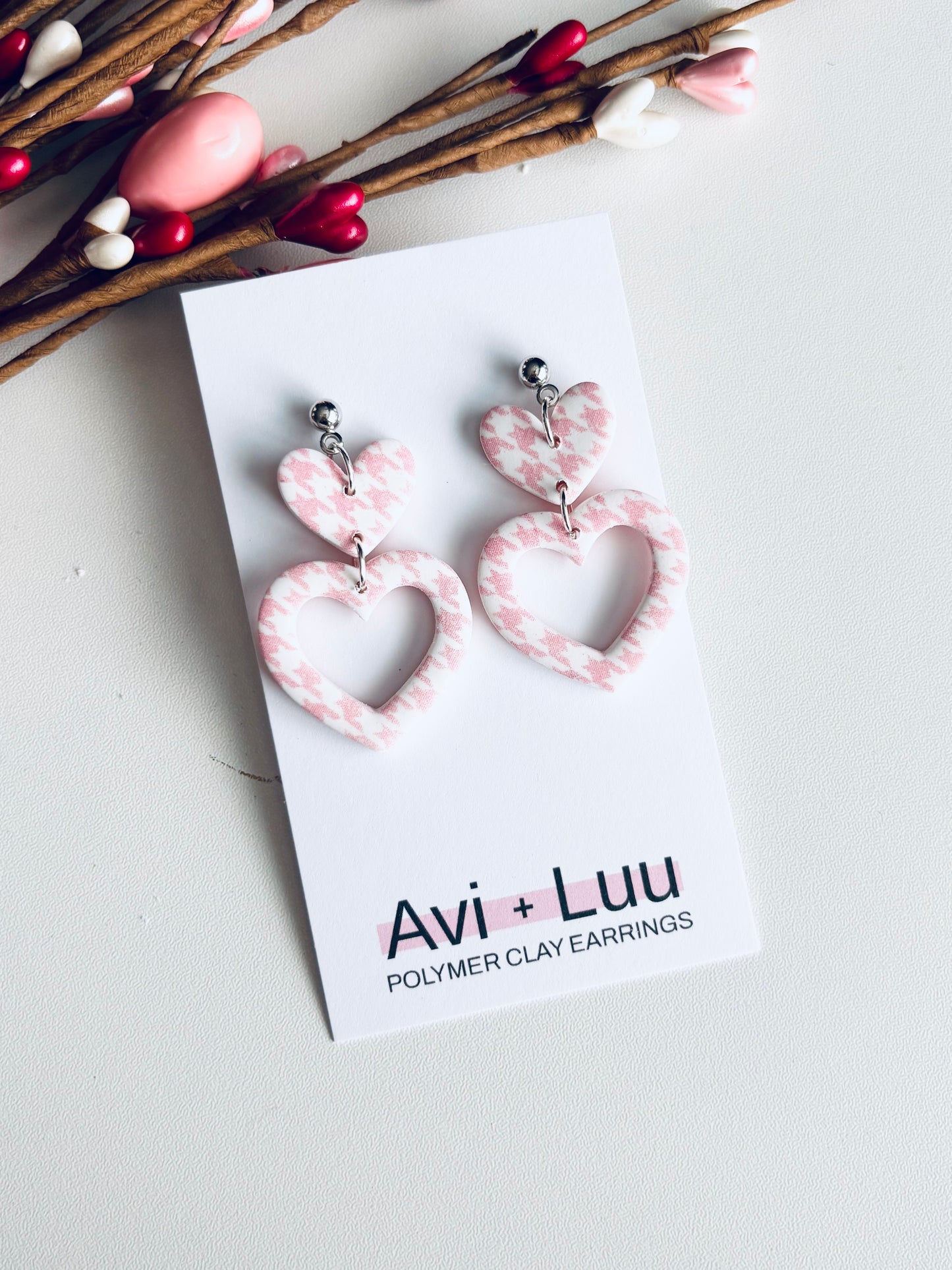 Houndstooth Double Heart