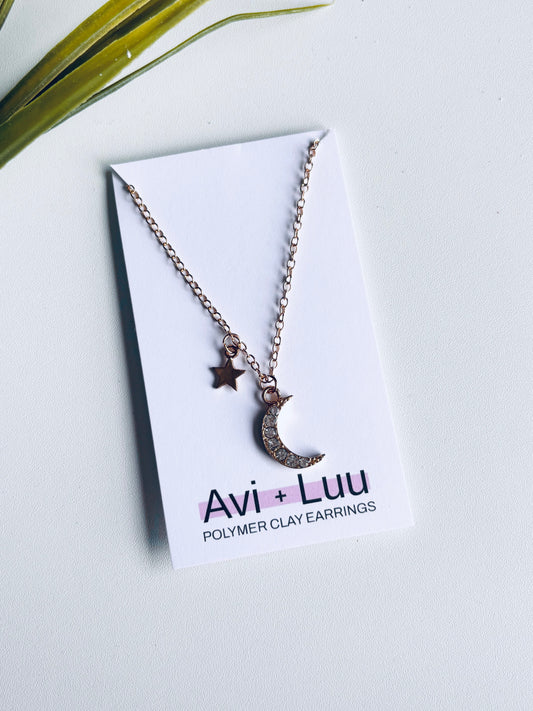 Moon + Star Necklace