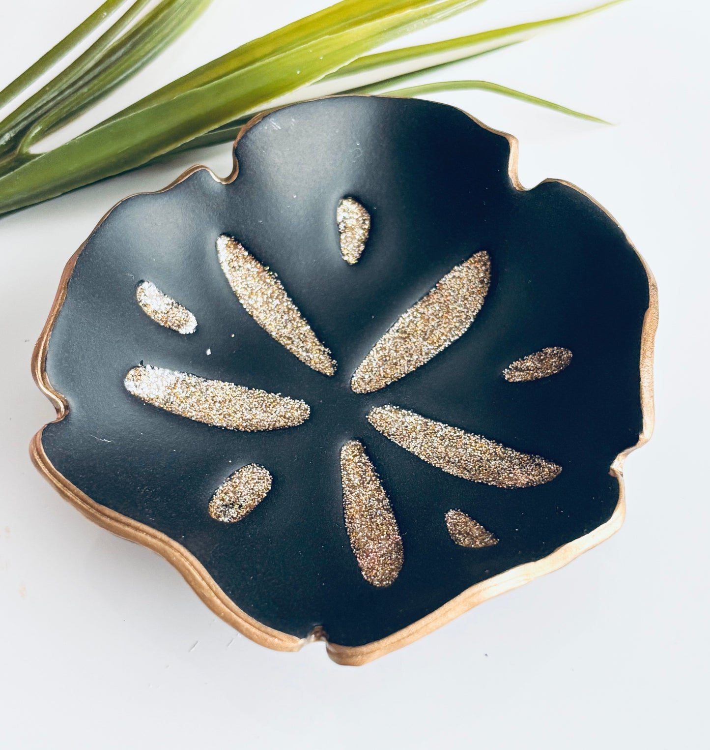 Black Sand Dollar Trinket Dish